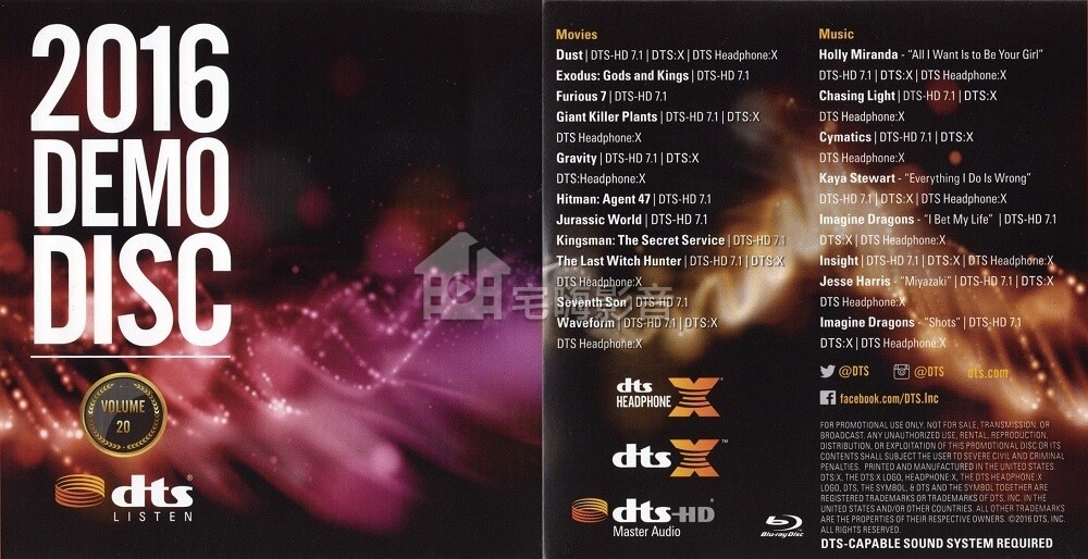 DTS 2016ʾ DTS Demo Disc Vol.2016.20 DTS-X DTS-HDMA 7.1-1